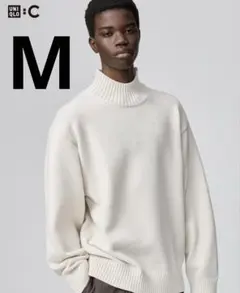 UNIQLO C ユニクロ ローゲージハイネックセーター Mサイズ　オフホワイト