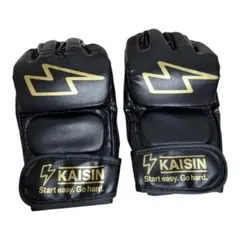 オープンフィンガーグローブ　ボクシング　空手　MMA　トレーニング　格闘技　黒のサムネイル