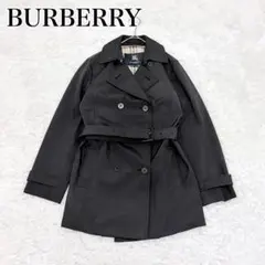BURBERRY バーバリー トレンチコート ブラック ノバチェック ベルト付