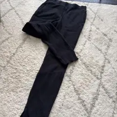 UNIQLOリブ編み ブラック スパッツ サイドポケット付き
