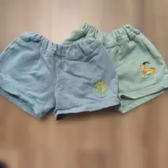 ベビー用パンツ80センチ 2色セット (青・緑)