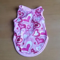 【新品未使用】犬服　XSサイズ　ハート柄　ピンクのサムネイル