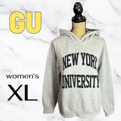 美品✨【GU】 スウェットパーカーNEWYORKuniversityコラボ　XLのサムネイル