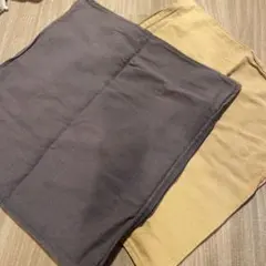 無印 コットン製クッションカバー グレー マスタード