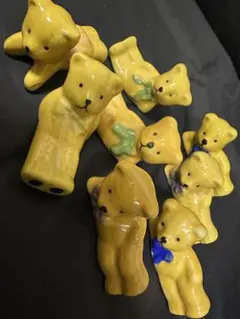 クマの陶器箸置き 8個セット