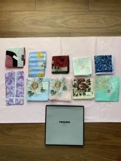 【未使用】renoma 2枚 その他10枚　ハンカチセット 全12枚セット