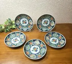 ​【未使用】有田焼 寿山窯 小皿 5客セット 金彩 古伊万里様式 銘々皿 染付