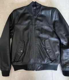 美品 Old Gap MA-1 黒 レザージャケット 本革 Sサイズ