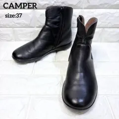 CAMPER カンペール ショートブーツ 本革レザー サイドジップ 黒 37のサムネイル