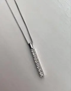K18WG ダイヤモンド　バーデザイン　45cmネックレス