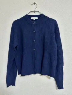 ユニクロ ネイビー L プレミアムラムカーディガン