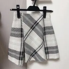 SNIDEL スナイデル ロービングチェックスカート アイボリー