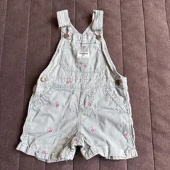 OshKosh グレー 刺繍入りオーバーオール 70cm