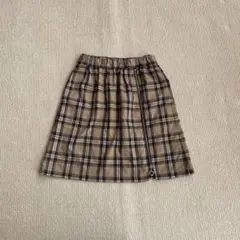 GU チェック柄ミニスカート　茶色系 150センチ