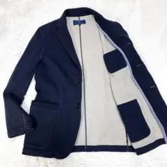 【美品✨】アールニューボールド ニットテーラード アンコン 紺 M ストライプ