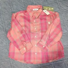 【200円オフ】新品未使用品120cm　NIRMATA チェック柄 長袖シャツ