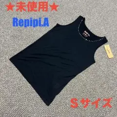 ★未使用★ Repipi.A デザインタンクトップ　ブラック　　Ｓサイズのサムネイル