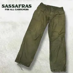 希少 ササフラス フォールリーフパンツ カーゴパンツ カーキ 日本製 ドロスト