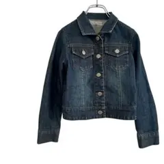 極美品 クミキョク デニムジャケット Gジャン 濃紺 ネイビー シンプル 小さめ