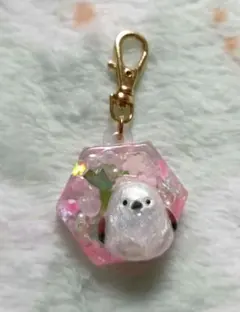 7001☆ シマエナガ キーホルダー チャーム レジン ハンドメイド - メルカリ