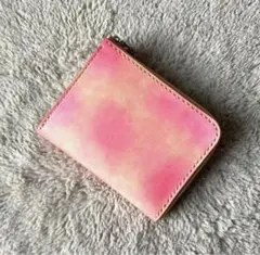 【手染め】ヌメ革 マチありL字ファスナー レザークラフト ピンク