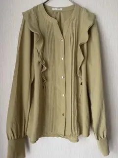 GLACIER 長袖フリルブラウス M