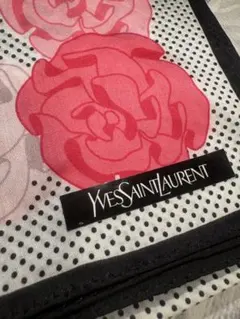 Yves Saint Laurent バラ柄　ドット　ハンカチ