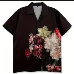 新品未使用！／お洒落！フローラルアート３Ｄプリント／メンズ半袖シャツ／Ｓ