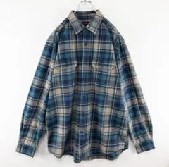 WOLVERINE・XLTサイズ・カーキ系・ブルー系・ネルシャツ・厚手生地.