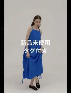 unof AIR DRAPE DRESS ブルー キャミワンピース