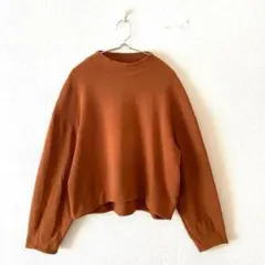 ☆【クロシェ】カットソー 綿混 ドロップショルダー モックネック シンプル 02
