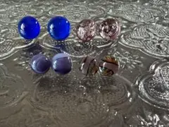 ガラスのピアスセット40サージカルステンレスシルバー