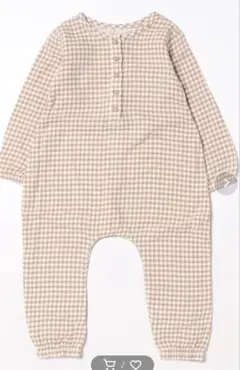 QUINCY MAE ベージュ系チェックロンパース 95cm以下のサムネイル