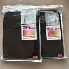 新品　UNIQLO ヒートテック UネックT(八分袖)ブラック XL 2枚セット