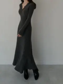 maison celon hoodie rib knit dress célon