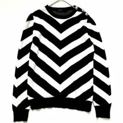 【芸能人着用】バルマン×H&M コラボ ニット セーター 銀ボタン ボーダーのサムネイル