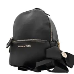 美品　Maison de FLEUR　リュック　フェイクレザー　リボン　ロゴ