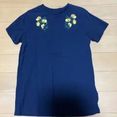 Mila Owen フラワー刺繍 半袖カットソー Tシャツネイビーのサムネイル