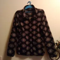 黒色迷彩柄風フリース　サイズXL