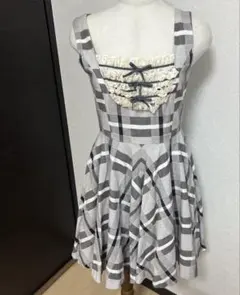 日本製　Lois crayon チェックワンピース　フレアスカート　M