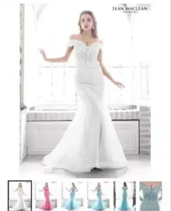 Jean Maclean ＊ホワイトロングドレスマーメイドオフショル・Mサイズ