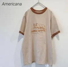 AMERICANA フロッキープリント リンガーTシャツ - メルカリ