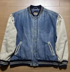 ヴィンテージ　デニムスタジャン　中綿　ビッグシルエット　ジャケット　ジーンズ