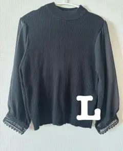 ブラック シースルー 7分袖 トップス♡