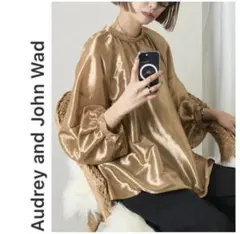 ⭐️新品⭐️定価2万円♡Audrey&JohnWadスタンドカラーグロッシーブラウス