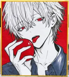 手描きイラスト アナログイラスト 色紙 オリジナル 創作 男の子