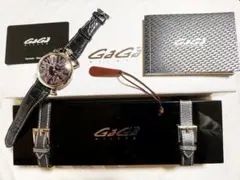 良品 GaGa MILANO マヌアーレ46 ブラック文字盤シルバーパープル文字のサムネイル