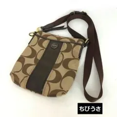 COACH コーチ シグネチャー キャンバス レザー ショルダーバッグ 斜め掛け