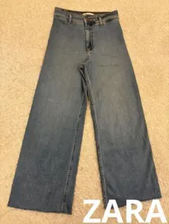 ZARA ワイドデニムパンツ☆38☆ストレッチ