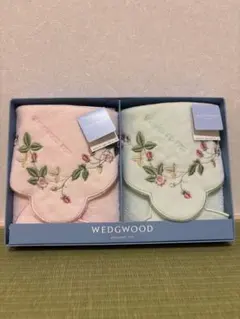 WEDGWOOD 花柄刺繍 ハンカチ 2枚セット
